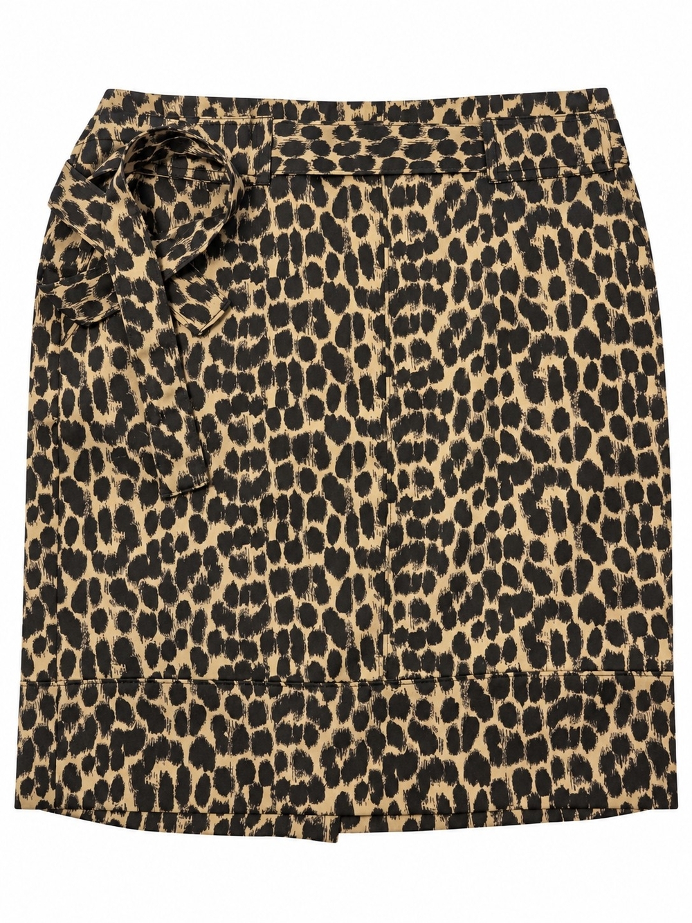 Banana Republic Leopard Print Tie-Waist Mini Skirt - Black & Tan